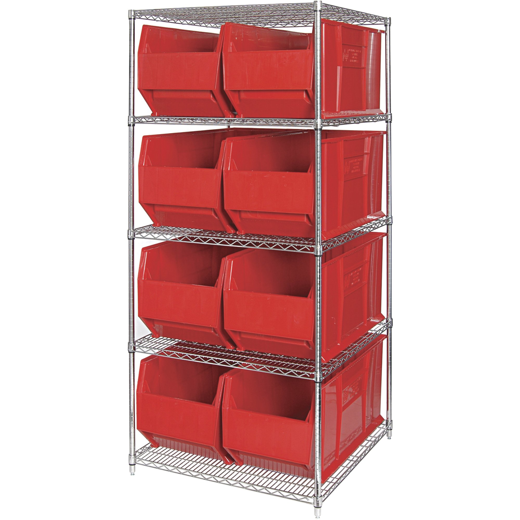 Quantum Storage Hulk Bin Shelving System — 36in.L x 36in.W x 86in.H, 5-Shelf Unit, 8 Bins, Model# WR5-993